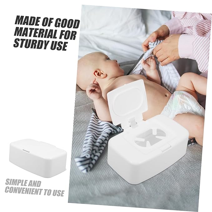 Luxshiny Refillable Wipe Dispenser Box Portable Wipes Holder for Room Kitchen Bathroom Lightweight Cover Compact Design for Storage