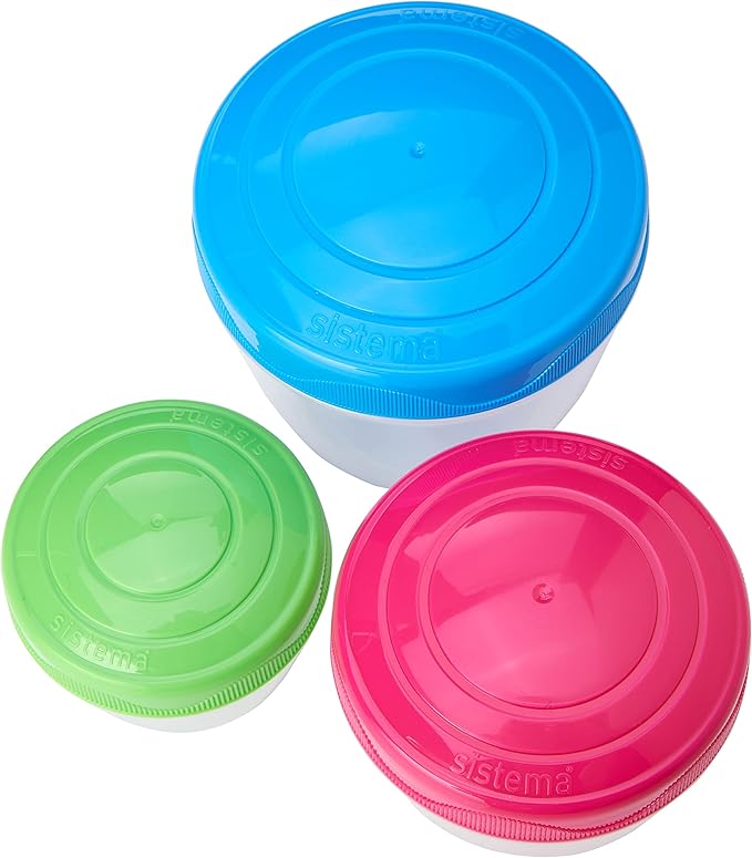 Sistema To Go Collection Snack 'N' Nest Food Storage Container, Color Received May Vary, Set of 3, 150 ml, 305 ml, 520 ml