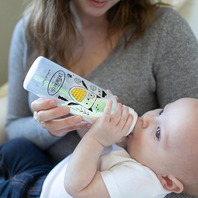 Dr. Brown's Natural Flow Anti-Colic Options+ Narrow Baby Bottle, Bear & Owl, 8 oz/250 mL, with Level 1 Slow Flow Nipple, BPA free, 0m+, 2-Pack and Level 2 Flow 6-Pack Nipples
