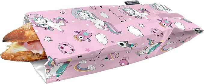 NERTHUS FIH 880 Reusable Unicorn Snack Bag, Eco-Friendly, Adaptable, Easy to Clean and Machine Washable