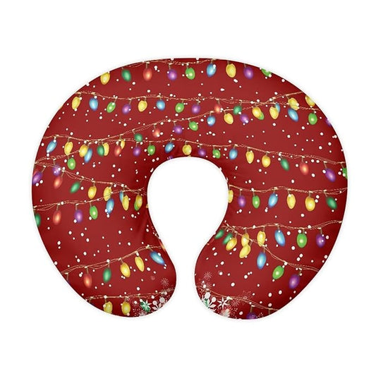 Classic Colorful Light Stripes Breastfeeding Pillow Slipcover for Baby Newborn U-Shaped Western Breastfeeding Pillowcase Cushion Cover Breathable and Easy to Clean Xmas Decor
