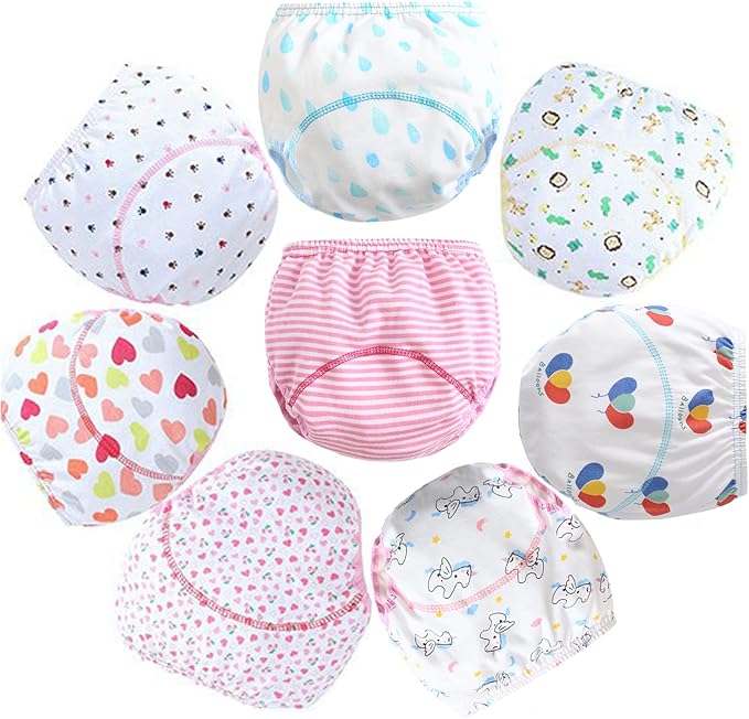 Cotton Reusable Baby Training Pants Unisex Potty Toddler Underpants Kids Waterproof Breathable Underwear 6-Pack