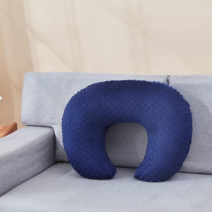 Dots Nursing Pillow Cover, Case Plush Breathable Breastfeeding Pillow Slipcover Fits Nursing Pillow, Super Soft Snug Positioners for Baby Boy Baby Girl (Estate Blue)