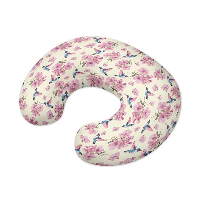 Nursing Pillow Cover for Baby Girl, Paw Print Breastfeeding Pillow Slipcover, Newborn Feeding Pillow Covers