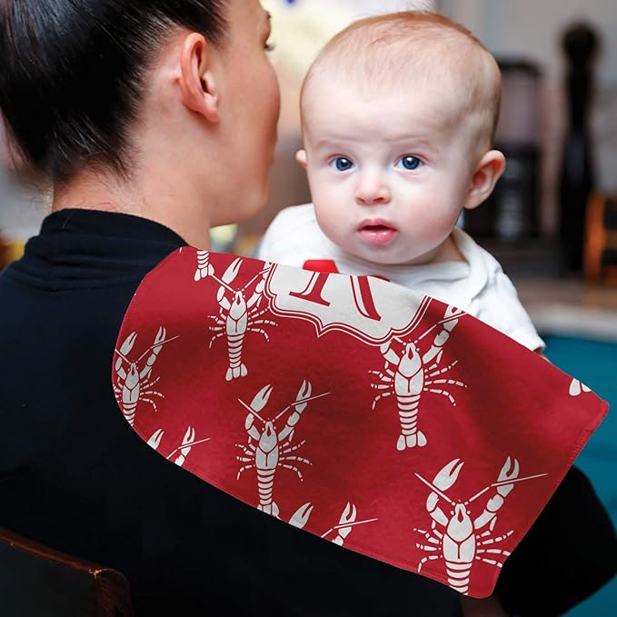Personalized Crawfish Burp Cloth - Fleece w/Name and Initial