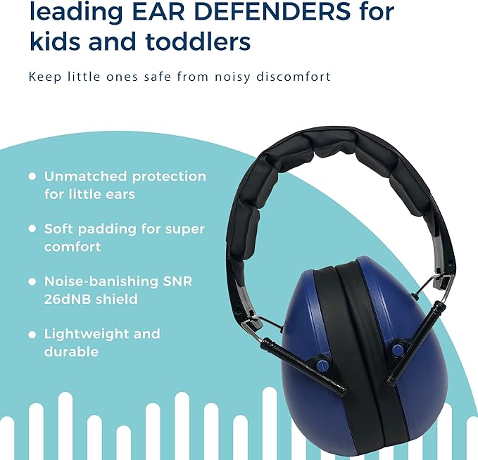 BANZ Kidz Earmuffs 2 Years & Older - Loud Noise Cancelling Kids Headphones & Toddler Ear Muffs, Size Adjustable