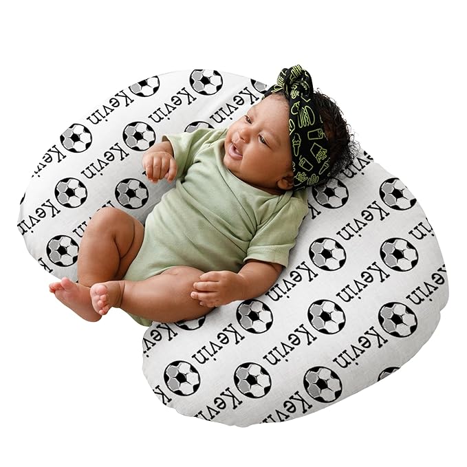 Dyoart Baby Nursing Pillow Cover, Custom Breastfeeding Bottle Pillow Slipcover, Personalized Gift for Infant,Soccer Pattern, Ultra Soft Comfortable(one Size)