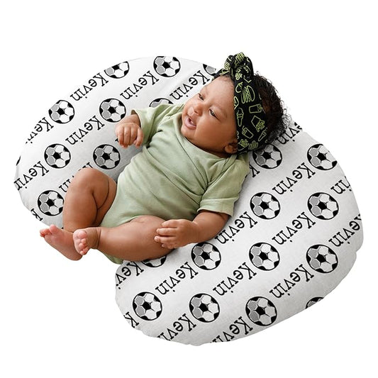 Dyoart Baby Nursing Pillow Cover, Custom Breastfeeding Bottle Pillow Slipcover, Personalized Gift for Infant,Soccer Pattern, Ultra Soft Comfortable(one Size)