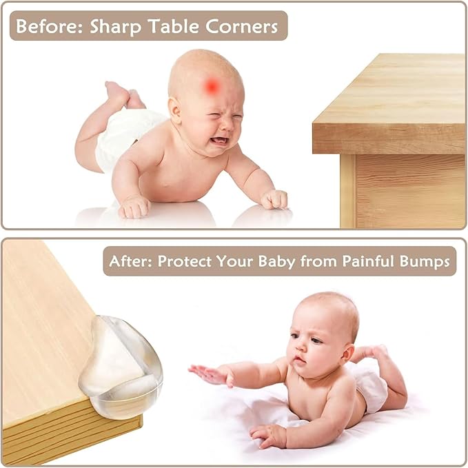 Corner Protectors for Baby 20Pcs, Furniture Corner Guard, Edge Corner Guard, Edge Safety Bumpers for Table Edges & Sharp Corners, Baby Proof Corners Bumper Cushion, Clear Table Safe Corner Protectors