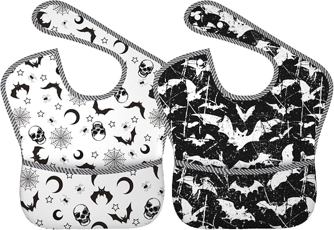Bibs Cute Baby Stuff 2Packs for 6-24 Months Waterproof Washable Fabric