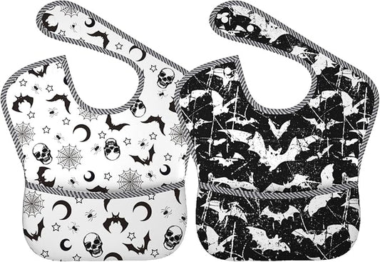 Bibs Cute Baby Stuff 2Packs for 6-24 Months Waterproof Washable Fabric
