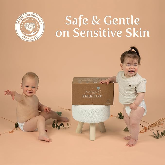 Earth & Eden Sensitive Baby Diapers, Size 1 (176 Count) - Eco-Conscious & Hypoallergenic Diapers - No Harsh Chemicals - Comfortable and Gentle on Skin - Dermatologically Approved