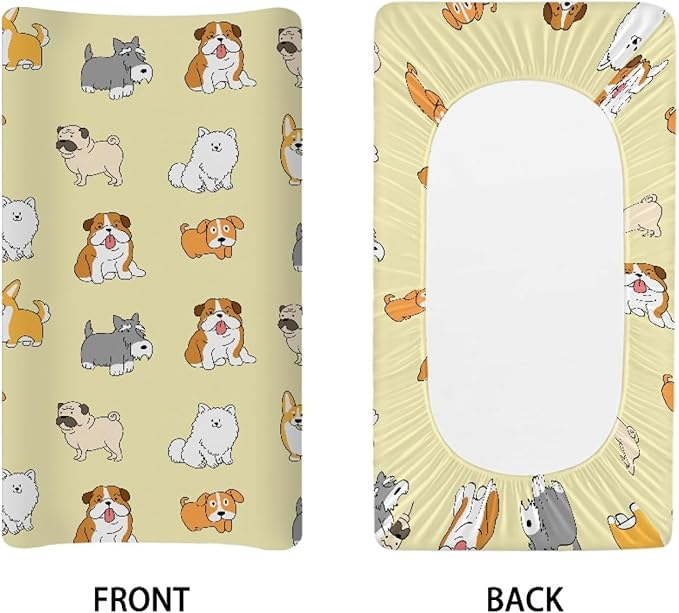 Baby Changing Pad Cover - Puppy Dog Cute Diaper Changing Table Pad Cover - Changing Pad Sheets for Girls Boys