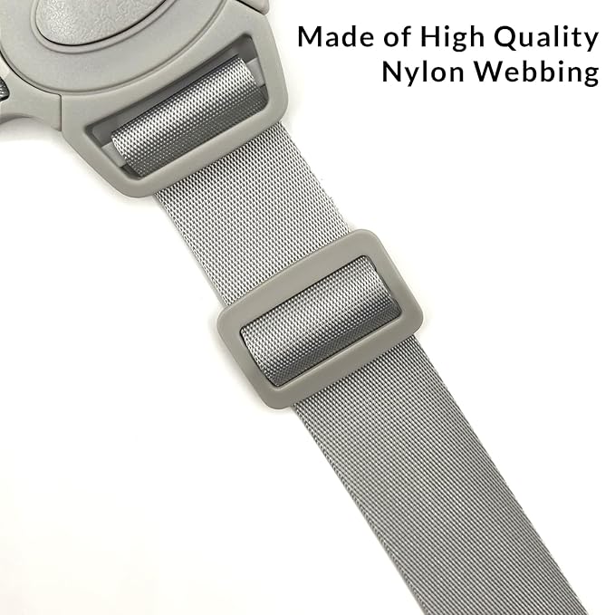 High Chair Straps, Replacement 5 Point Harness Straps for Baby High Chair, Harness Belt for Stroller High Chair Pushchair, Safety and Comfort Material (Grey Button)