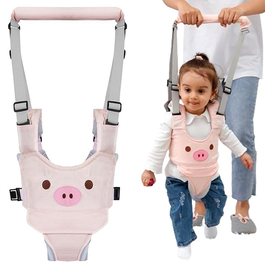 Baby Walking Harness, Handheld Kids Walker Helper, New Upgrade Breathable and Adjustable Toddler Infant Walker Harness Assistant Belt with Instructions for 7-24 Month (Pink)