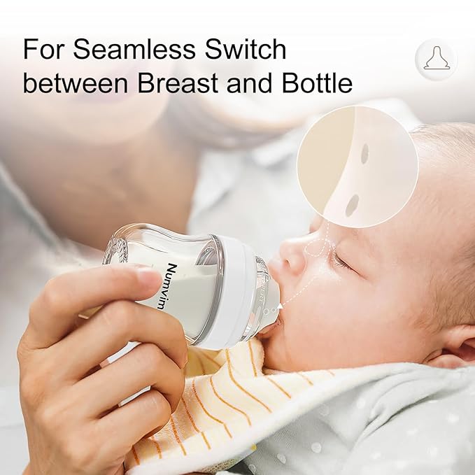 Natural Glass Baby Bottles Gentle & Slow Flow, Newborn Breastfeeding Bottle with Anti Colic Nipple for 0 Months Babies, 3 Packs (Brown (5 Ounce), 1 Count (Pack of 3))