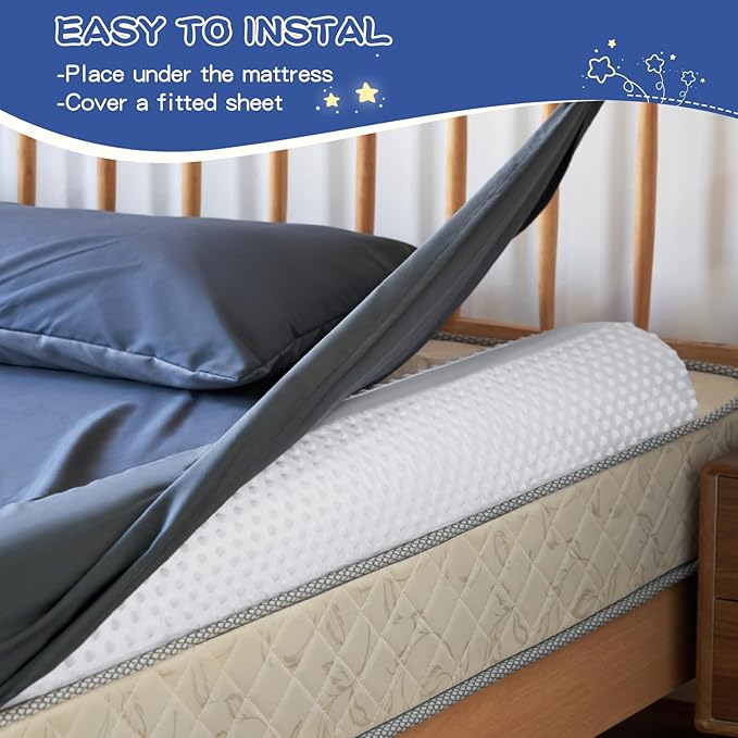 Bed Bumpers for Toddlers Foam Bed Rail for Toddlers 2 Pack Bed Rails Bumper for Queen, King, Twin, Full-Size Bed with Non-Slip Machine Washable Cover