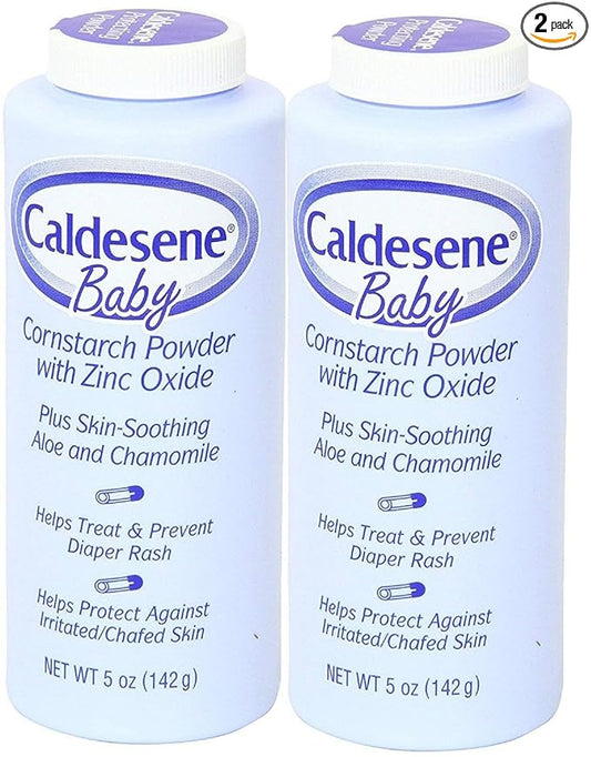 Caldesene Baby Cornstarch Powder With Zinc Oxide 5 oz (Pack of 2)