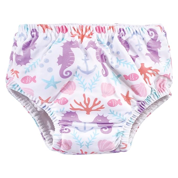 Hudson Baby Unisex Baby Swim Diapers, Sea Shells, 3 Toddler