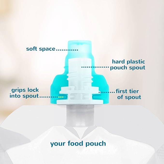 ChooMee Reusable Baby Food Storage Pouches, 5 oz + SoftSip Pouch Tops | Ideal for Baby Food, Smoothies and Purees | Secure Double Lock Zipper, Wide Bottom, BPA Free | FreshSquad, 10 CT