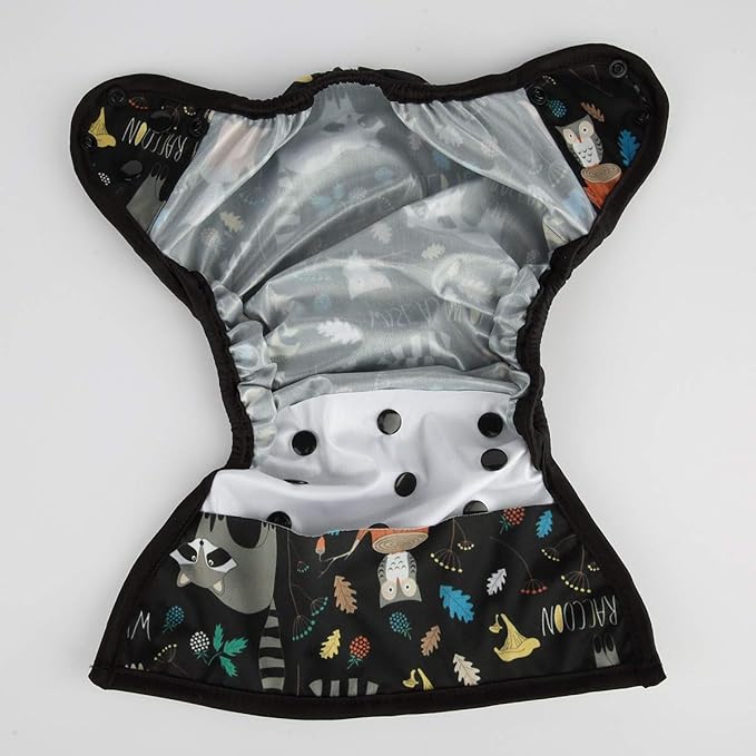 Baby Diaper Cover Nappy One Size 8lbs to 36lbs (Racoon Owl)