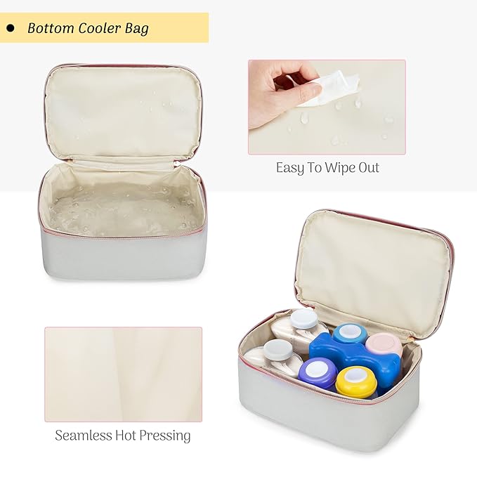 Damero Wearable Breast Pump Bag with Detachable Cooler Bag and Mat, Compatible with Elvie, Willow and Medela Electronic Pumps, Breast Pump Case for Wearable Pumps and Parts