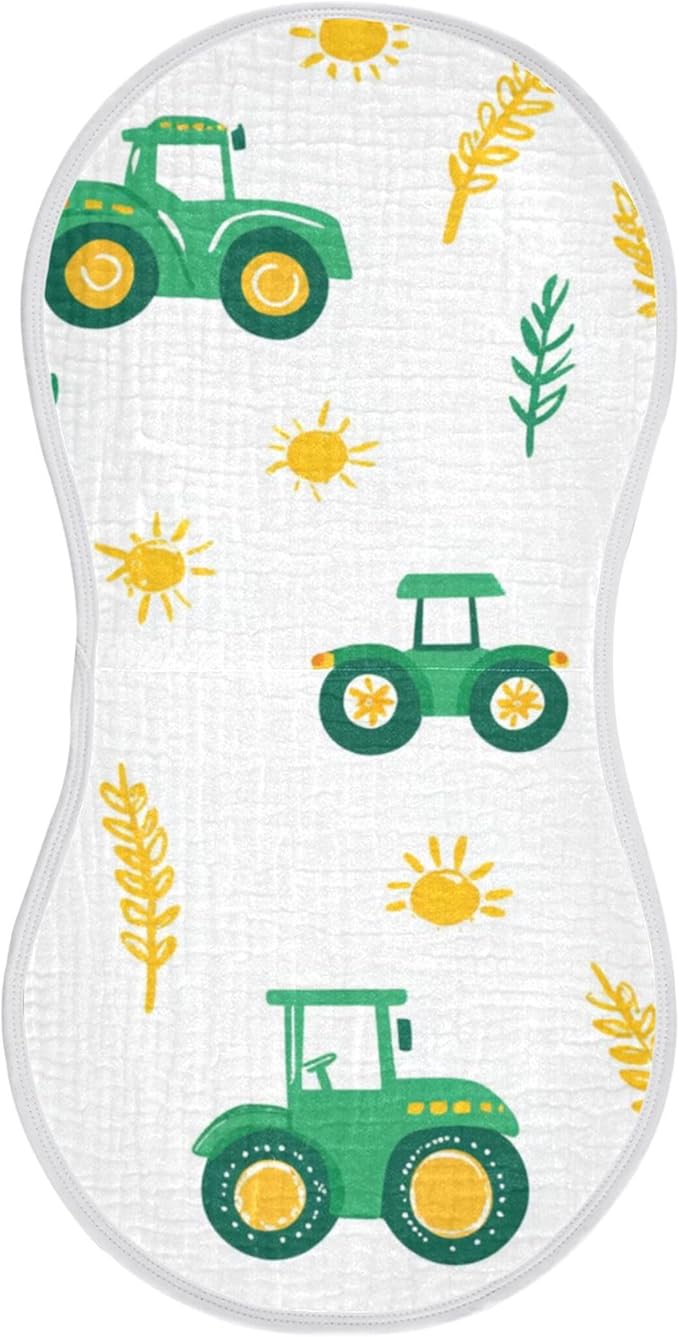 Fall Farm Tractor Burp Cloths Baby Boys Girls Absorbent Soft Cotton Burping Cloths Rags 1 Pack