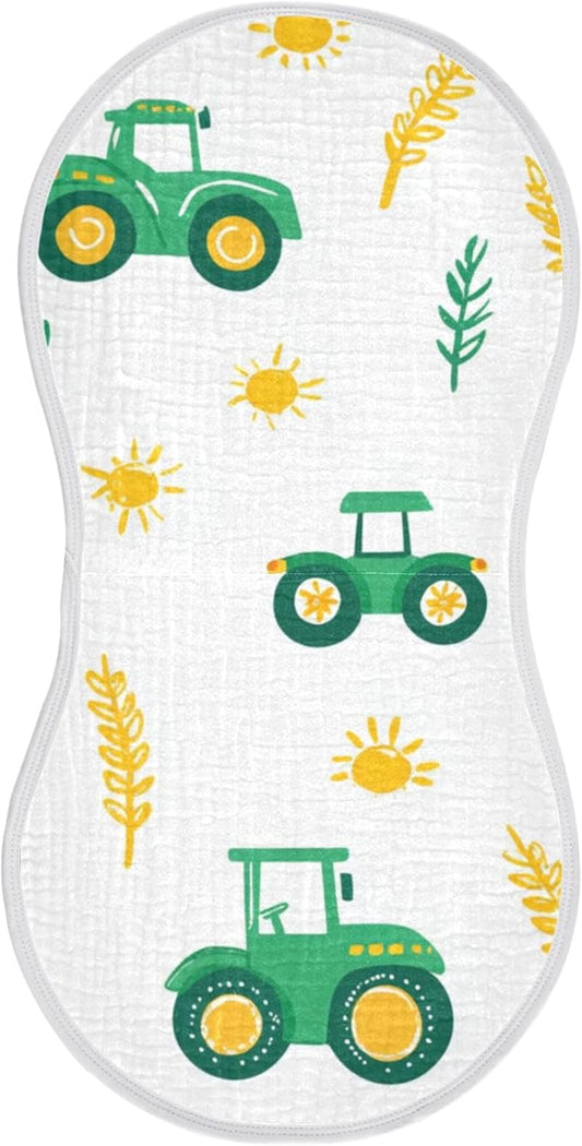 Fall Farm Tractor Burp Cloths Baby Boys Girls Absorbent Soft Cotton Burping Cloths Rags 1 Pack