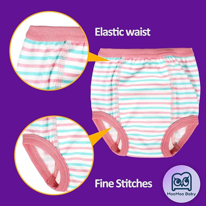 MooMoo Baby Training Underwear for Boys and Girls Absorbent Toddler Training Pants for Girs 2T-7T