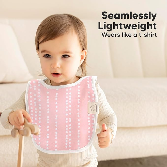 KeaBabies 8-Pack Bibs for Baby Girl, Boy - Pullover Large Baby Bibs for Drooling and Teething Infant, Newborn,Soft & Absorbent Organic Cotton,Long Torso Coverage Keep Toddler Clean & Dry(Sweet Charm)