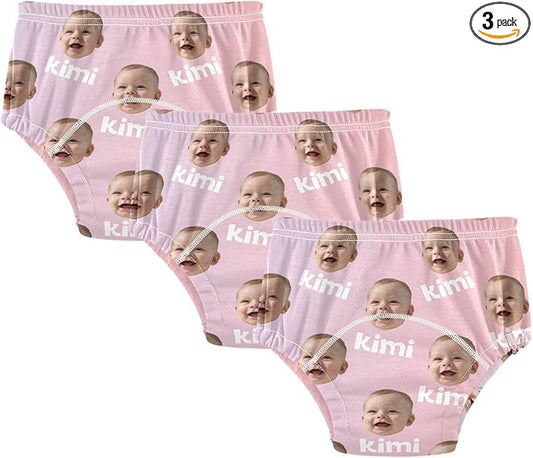 Joko Ivery 1 Pink Gradient Custom Potty Training Pants Traning Potty Panty Soft for Boys Girls Toddlers 3T 3Pcs