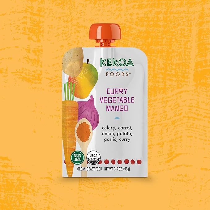 Kekoa Foods Variety Pack Mix 6 Pack - Apple & Ginger, Curry Vegetable Mango, Mango Paprika, Peas & Mint, Shawarma, Artichoke & Cauliflower, Squash & Kale with Turmeric | 3.5 oz Pouches