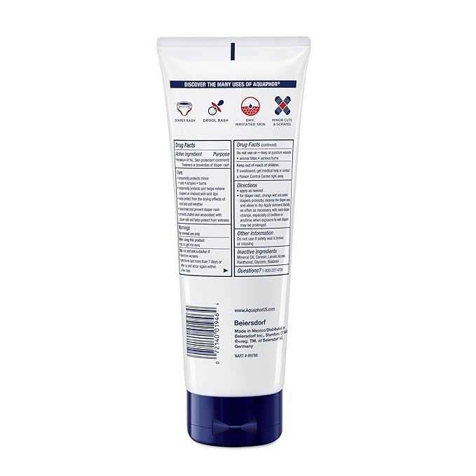Aquaphor Baby Healing Ointment Advanced Therapy Skin Protectant, Dry Skin and Diaper Rash Ointment, 7 Oz Tube (Pack of 12)