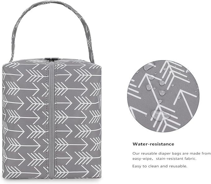 MOMIGO Wet Dry Bags for Baby Cloth Diapers - Waterproof Pod Hanging Diaper Bag Reusable, Washable for Baby Stroller, Diaper Bag, Breast Pump Parts, Travel Bag