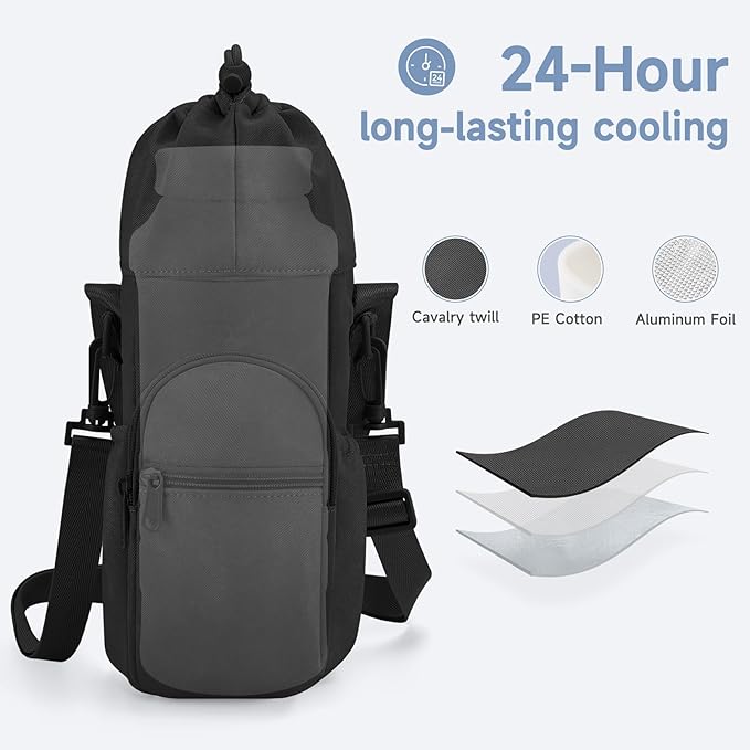 Portable Travel Bag for Breast Milk Cooler, Fits Milk Cooler & Portable BreastMilk Chiller, Leakproof,Insulated & Scratch-Resistant Bottle Carrier with Shoulder Strap & Extra Storage, Black