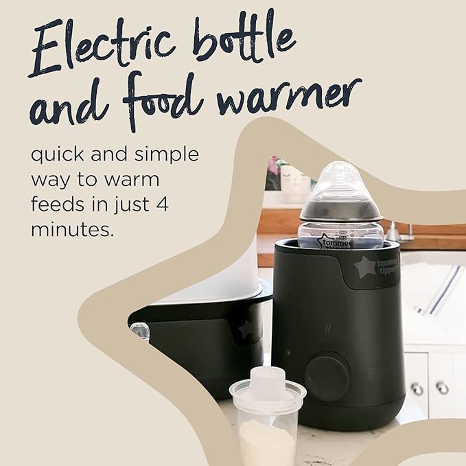 Tomee Steriliser, Warmer and 8x Bottles Complete Feeding Set, Black
