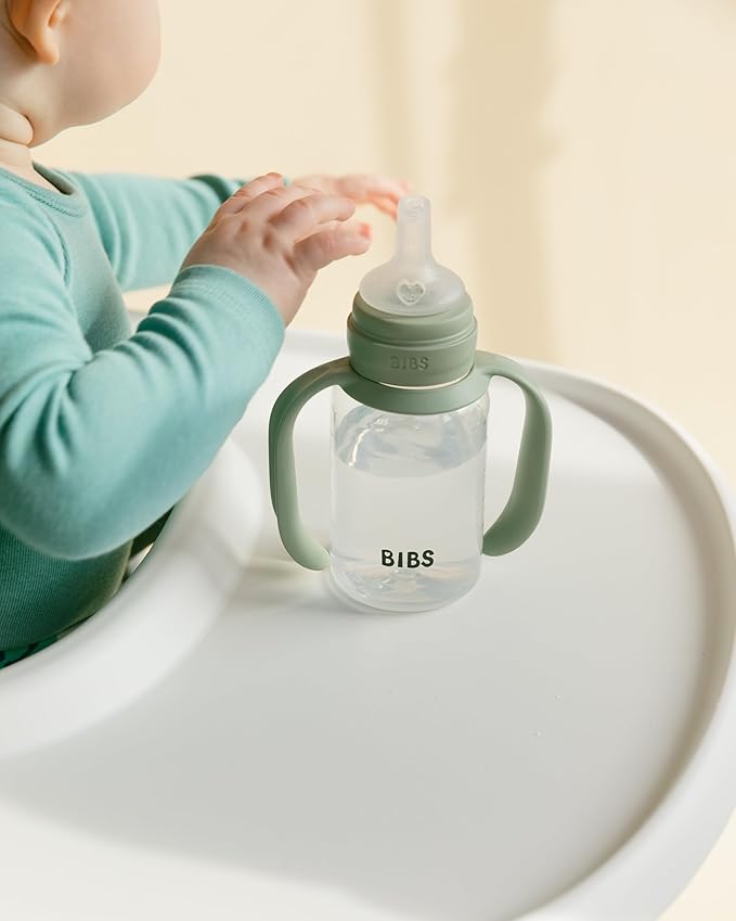 BIBS Baby Bottle Spout 2 Pack - BPA-Free, Round Silicone Nipple, Suitable for Newborns & Toddlers 6+ Months