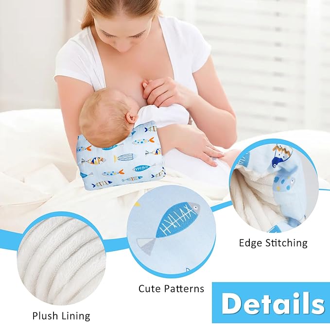 Baby Feeding Arm Pillow，Nursing Arm Pillows for Breastfeeding，Soft Cotton for Newborn, More Support for Mom and Baby,Portable and Washable,Ergonomic Nursing Essentials（Colorful Little Fish）