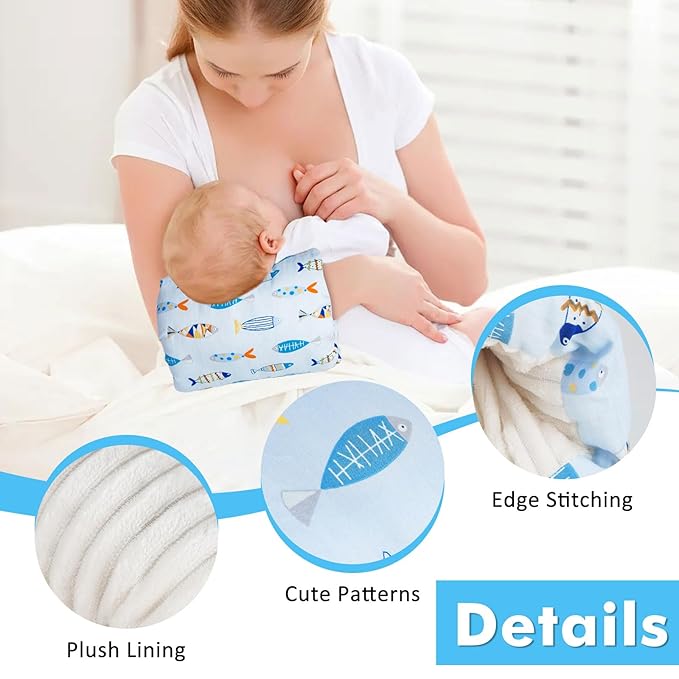 Baby Feeding Arm Pillow,Soft Cotton Bottle Nursing Arm Pillows for Newborn,Breastfeeding Pillows for More Support for Mom and Baby,Portable and Washable,Ergonomic Nursing Essentials(Colorful Fish)