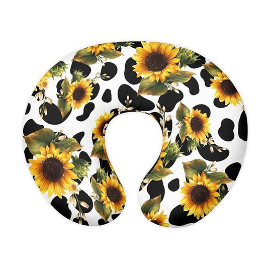 Cow Stripes and Sunflowers Nursing Pillow Cover for Baby Boy Girl Ultra Soft Comfortable Newborn Nursing Pillow Case Breathable and Washable