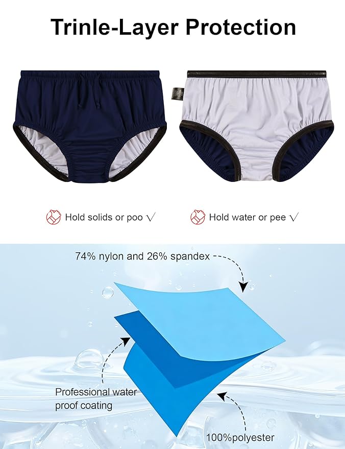 Youth Special Needs Reusable Swim Diapers Swimwear for Incontinence Diaper Covers Waterproof,Leakproof, Unisex