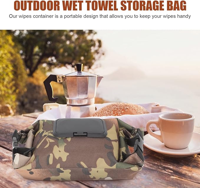 Camping Tissue Box Canvas Holder for Outdoor Use Portable Wet Wipe Storage Bag Wear-Resistant Napkin Container for Picnic and Hiking Lightweight and Tissue Case