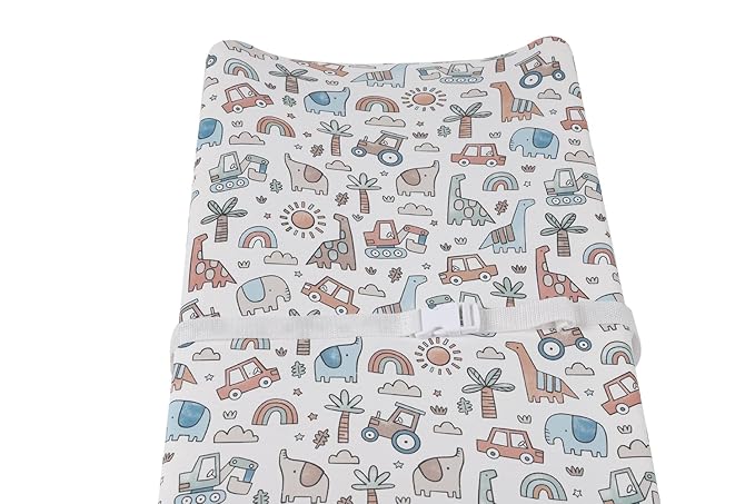 Changing Pad Cover Set 3 Pack Jersey Knit Ultra Soft for Baby Boys Girls Light Blue/Brown/Car