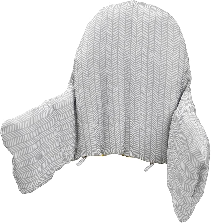 High Chair Cushion, New Type High Chair Cover Pad/pad for High Chair,highchair Cushion for IKEA Antilop Highchair,Built-in Inflatable Cushion,Baby Sitting More Comfortable (Gray Stripes)