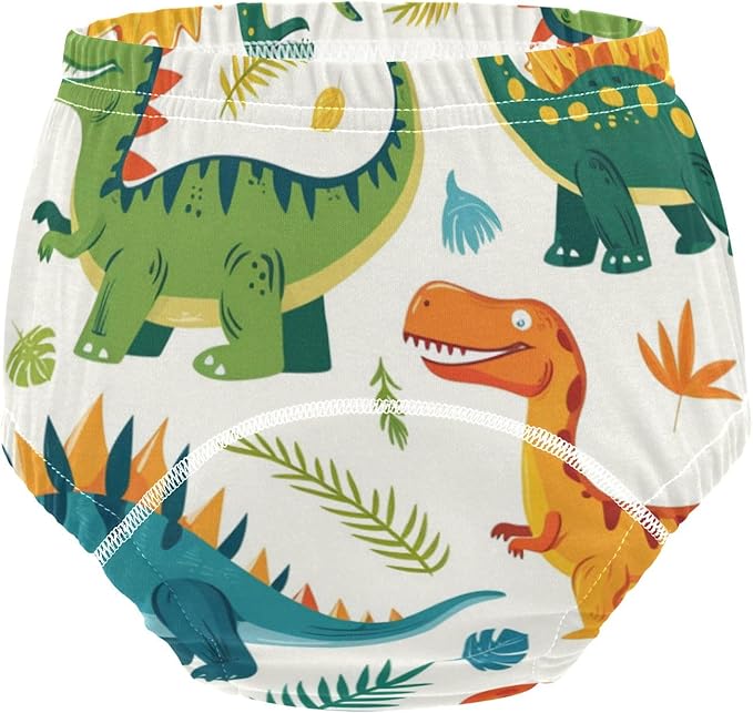 Bolaz Toddler Training Pants, Cartoon Colorful Dinosaurs Cotton Potty Training Underwear for Baby Boy Girl 3-Pack