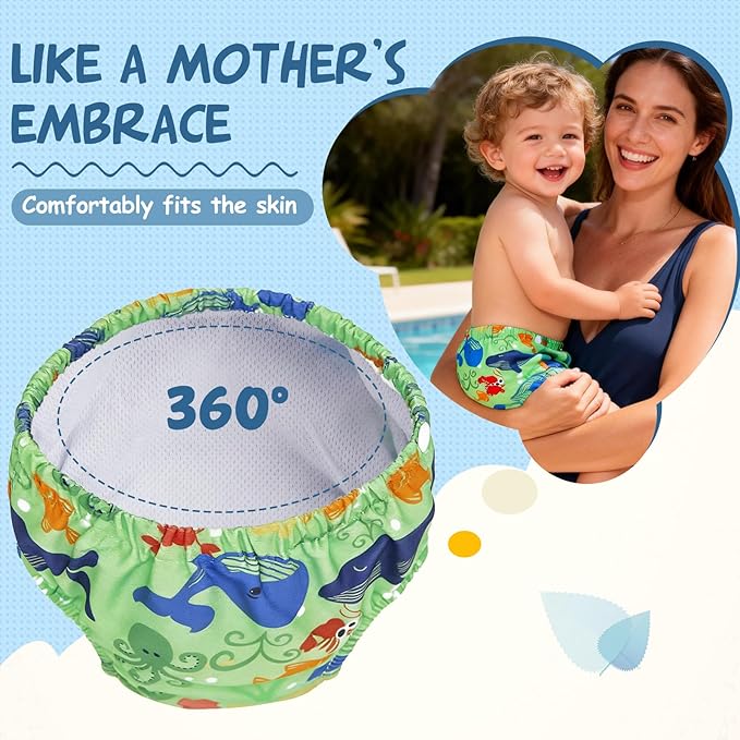 Durio Reusable Swim Diapers Washable Baby Swim Diaper Unisex Infant Toddler Swimming Diapers