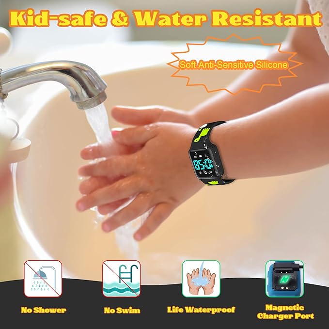 Toddler Potty Training Set – Potty Training Watch with Musical/Vibration Alerts, Fun Board Book, Progress Chart & Reward Stickers – Interactive Toilet Learning Kit for Boys and Girls Ages 2-6