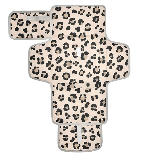 Animal Leopard Print Portable Diaper Changing Pad, Portable Changing Pad for Newborn Girl & Boy - Baby Changing Pad Lightweight Waterproof Travel Changing Kit