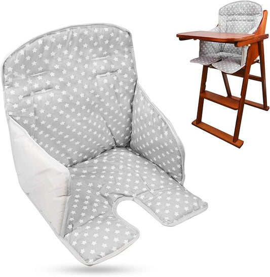 twoworld High Chair Cushion, High Chair Seat Cover for Baby Dining Hair (Gray Star)