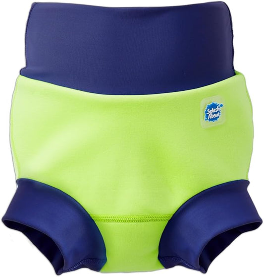 Splash About Happy Nappy Swim Diaper, Lime/Navy, 2-3 Years